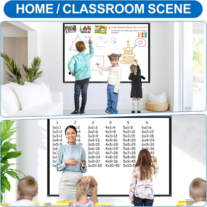H-Qprobd 6'x4' Large Magnetic White Board Dry Erase Whiteboard with Black Aluminum Frame, 72"X48" Magnet Presentation Wall Boards for Office, Classroom, School, Home
