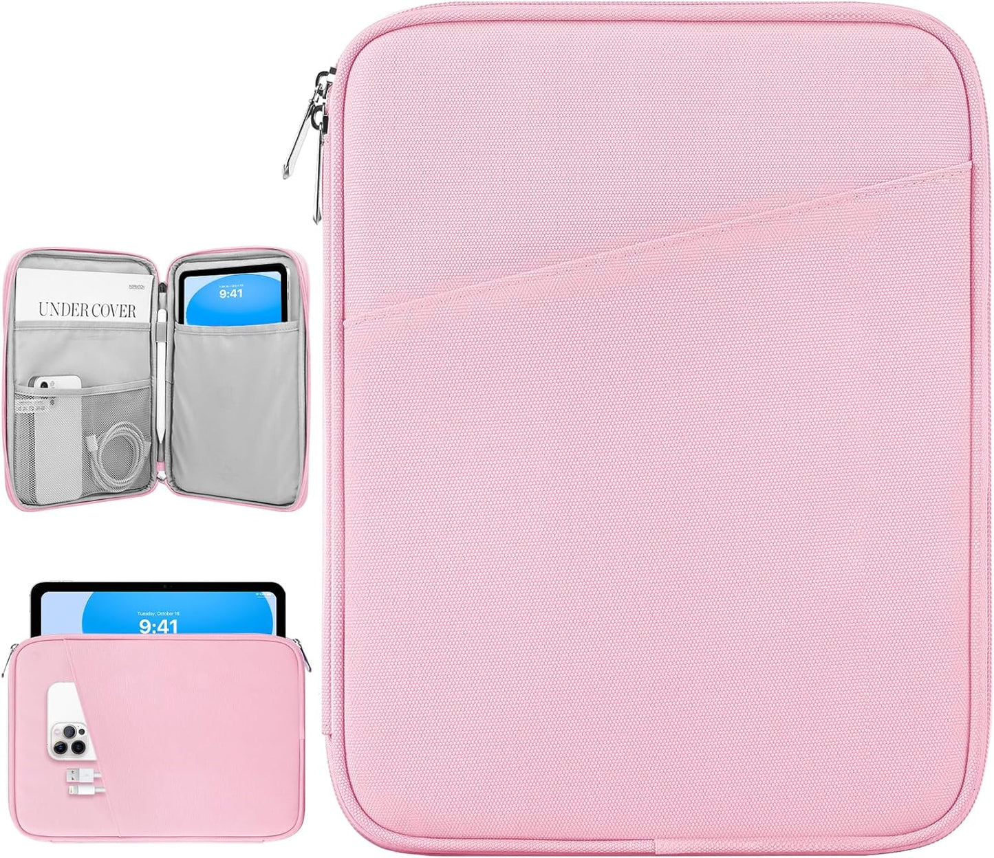 Dadanism 9-11" Tablet Sleeve Bag Carrying Case for iPad (A16) 11th Gen 11", iPad 10th Gen 10.9" Air 5/4, iPad Air M4/Pro 11", iPad 9/8/7th, Galaxy Tab A11+ Plus 11", Remarkable 2 10.3", Black