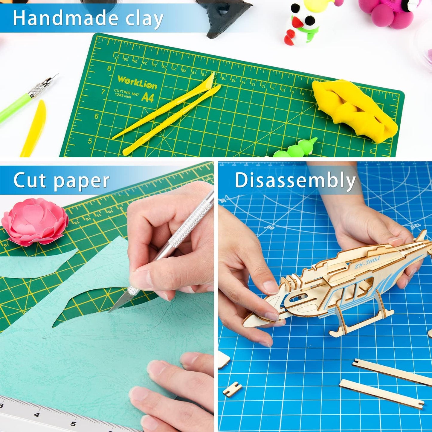 Worklion Self Healing Cutting Mat for Craft-Thickened 18inch x 12inch fabric sewing mat for quilting,rotary cutting, nonslip