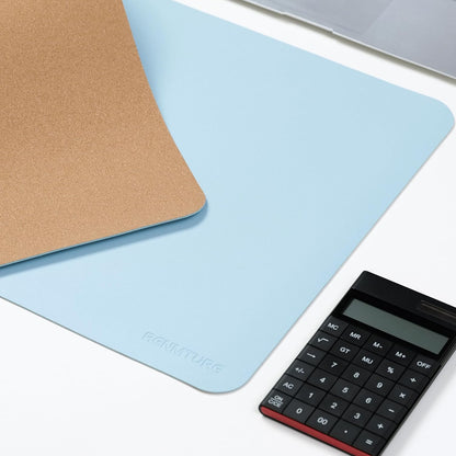 RENMTURE Desk Pad, Cork & PU Leather Desk Mat, Large Mouse pad, Non-Slip Desk Protector and Blotter, Waterproof Writing Pad, Desk Accessories and Organizers for Home Office (Light Yellow, 32"x16")