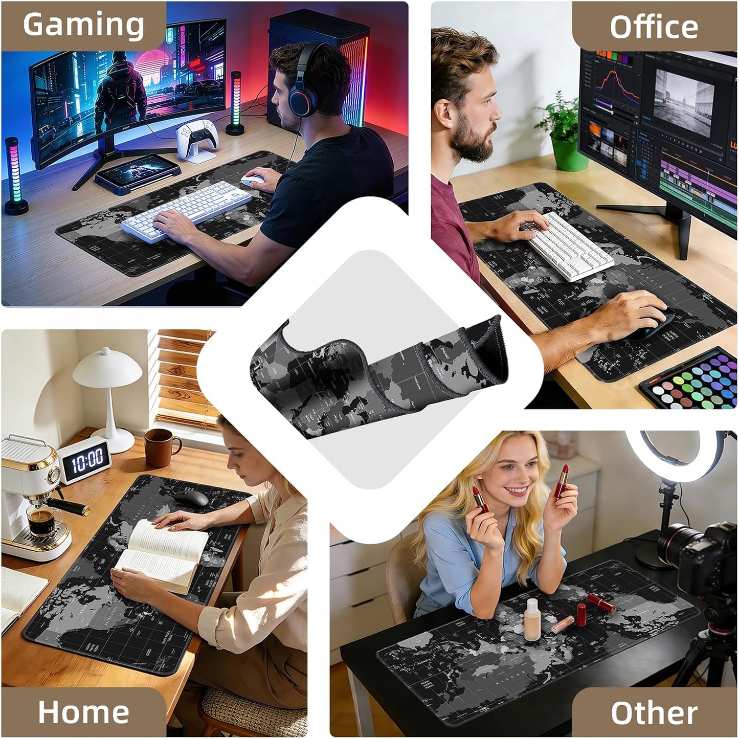 Galdas Mouse Pad For Gaming,Forest Background Pattern XXL XL Large Mouse Mat Long Extended MousePad Desk Mat Non-Slip Rubber Mice Pads Stitched Edges Thin (31.5 x 11.8 x 0.12 Inches) Tree