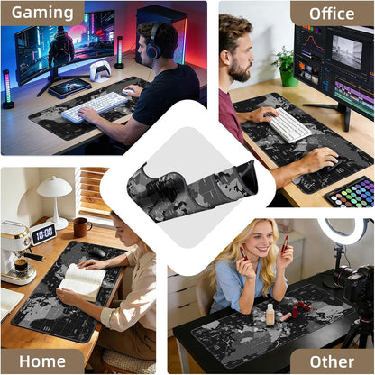 Galdas Mouse Pad For Gaming,Forest Background Pattern XXL XL Large Mouse Mat Long Extended MousePad Desk Mat Non-Slip Rubber Mice Pads Stitched Edges Thin (31.5 x 11.8 x 0.12 Inches) Tree