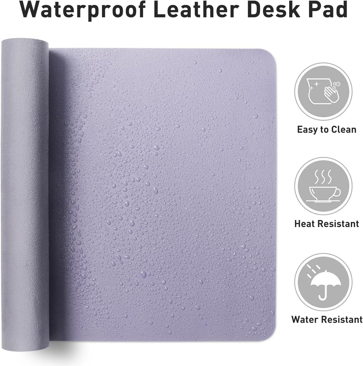 Aothia Leather Desk Pad Protector, Mouse Pad, Office Desk Mat, Non-Slip PU Leather Desk Blotter, Laptop Desk Pad, Waterproof Desk Writing Pad for Office and Home(Dark Blue,31.5" x 15.7") - Colors B