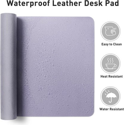 Aothia Leather Desk Pad Protector, Mouse Pad, Office Desk Mat, Non-Slip PU Leather Desk Blotter, Laptop Desk Pad, Waterproof Desk Writing Pad for Office and Home (Black,36" x 17") - Colors B