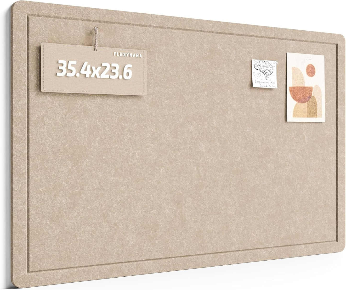 Fluxynara Bulletin Board, 23.6" x 17.5" Cork Board Alternative with 12 Safe Removable Adhesive Tabs, Foldable Felt Pin Board for Home Office, Classroom, Bedroom,Entryway for Walls—Sage
