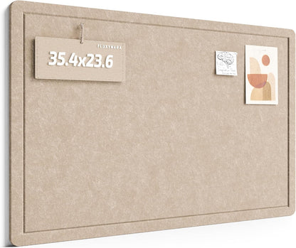 Fluxynara Bulletin Board, 23.6" x 17.5" Cork Board Alternative with 12 Safe Removable Adhesive Tabs, Foldable Felt Pin Board for Home Office, Classroom, Bedroom,Entryway for Walls—Sage