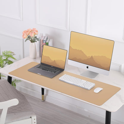 AFIING Large Desk Mat 47" x 17", Dual-Sided Natural Cork & PU Leather Desk Pad, Non-Slip Waterproof Mouse Pad for Office, Home & Gaming, Black