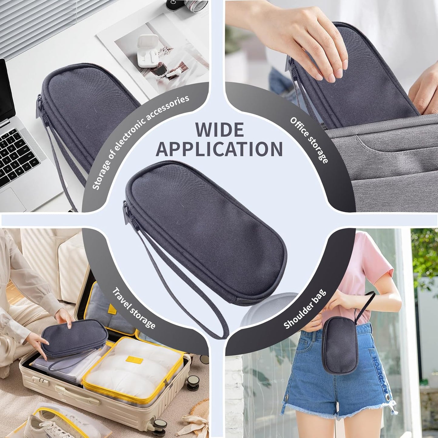 Electronics Organizer Travel Case, Cable Organizer Travel Essentials Tech Pouch,Suitable for Charger, Cable, Phone，Flash Drive,Bohemian leaves