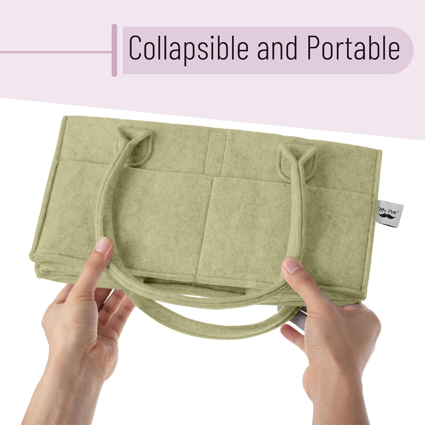 Mr. Pen- Baby Diaper Caddy Organizer, Gray, Medium, Nursery Storage Bin and Car Organizer for Diapers and Baby Wipes