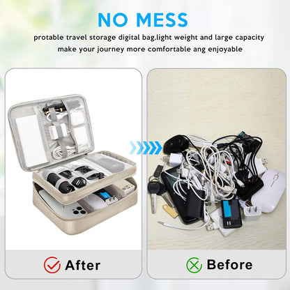 CILLA Electronics Organizer Travel, Travel Cord Organizer Case, Compact Electronics Accessories Bag for Cable, Cord, Charger, Phone