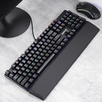 Redragon P037 Meteor L Computer Keyboard Wrist Rest Pad, Ergonomic Soft Memory Foam Wrist Support w/Anti-Slip Rubber Base, 100% 104 Keys Standard Size 17.12 x 2.87 in, 0.78 inch (20mm) Height, Black
