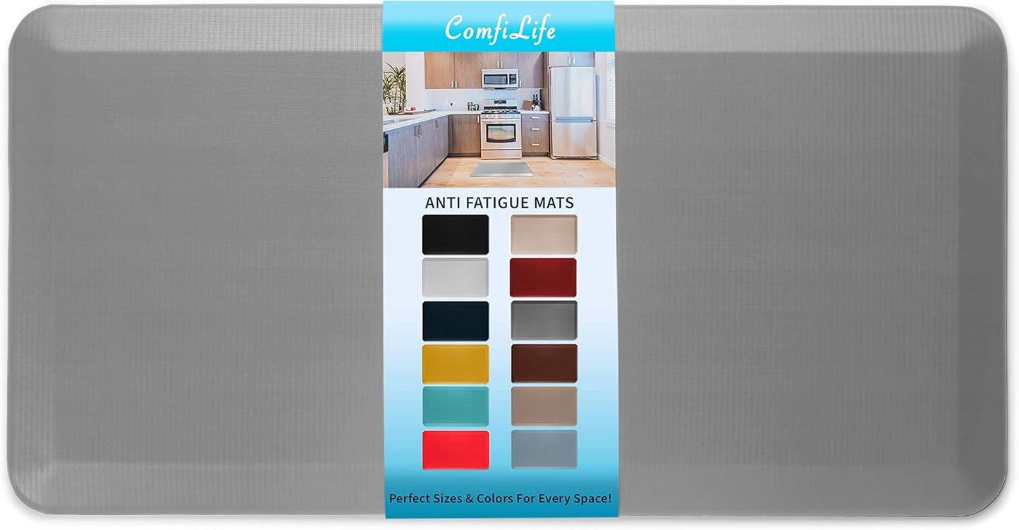 ComfiLife Anti Fatigue Floor Mat – 3/4 Inch Thick Kitchen Mats for Floor, Standing Desk Mat, Kitchen Rug – Comfort at Home, Office – Durable – Stain Resistant – Non-Slip Bottom (20" x 32", Black)