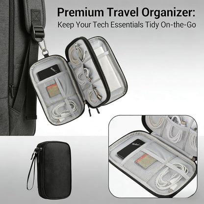 Travel Storage Box - Hard EVA Protective Cover for Mobile Power Bank, Charger, Cable, Phone and Accessories - Portable Storage Bag for Airplane, Business Travel, Home Furnishings