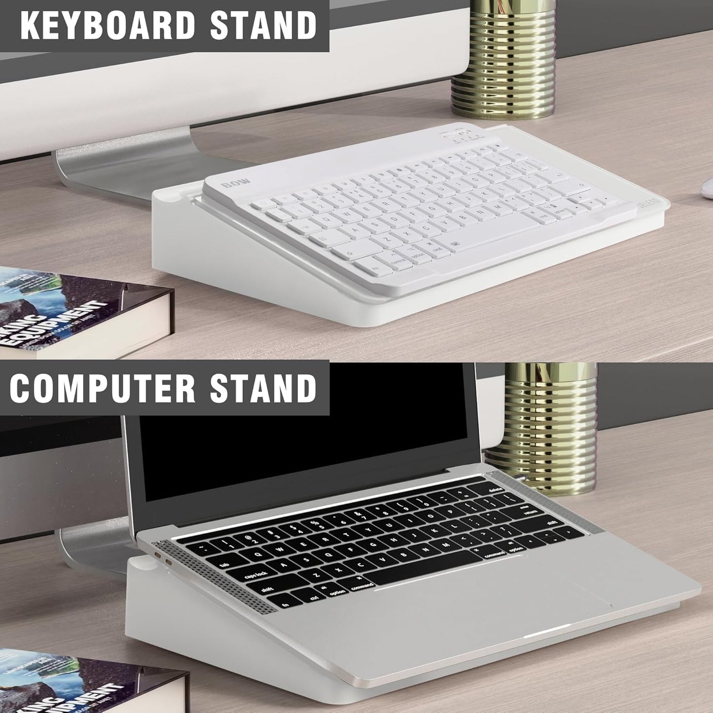 SELEAD Desktop Glass Whiteboard with Wireless Charger Station, Dry Erase Board Computer Pad Keyboard Stand with Organizer for Home, School, Office Desk Accessories, Black