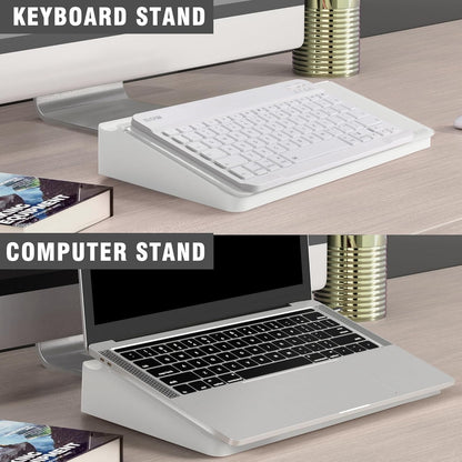 SELEAD Desktop Glass Whiteboard with Wireless Charger Station, Dry Erase Board Computer Pad Keyboard Stand with Organizer for Home, School, Office Desk Accessories, Black