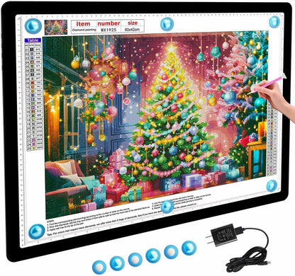 Heanolier Rechargeable A4 Light Board with Stand, 7100Lux Super Bright Magnetic Light Pad with Side Buttons, Wireless Light Box for Tracing, LED Light Table for Diamond Painting,Sketching,Drawing