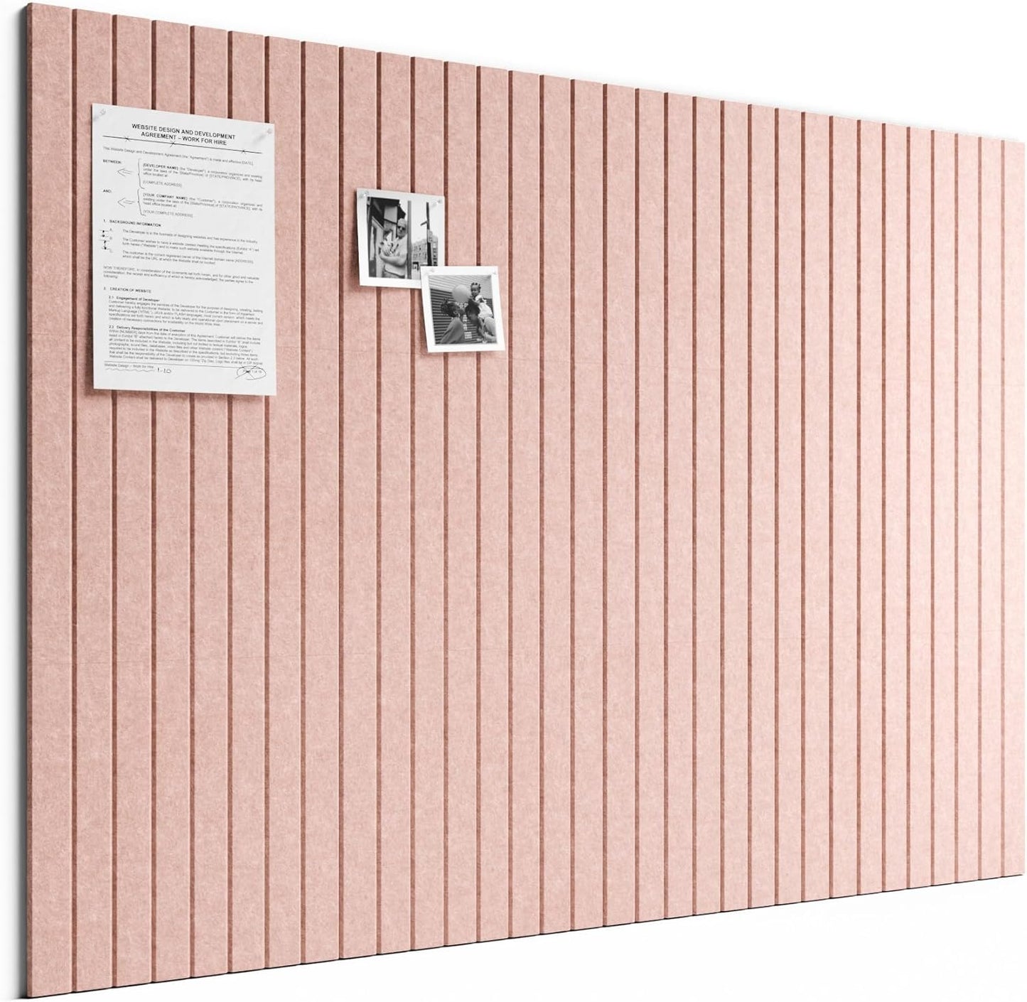 Bumusty Large Cork Board Alternative-48 x 36" Felt Bulletin Board Tiles, with 30 Pushpins, 70 Adhesive Tabs, Fine-Stripe 12-Pack, Cork Boards for Office Push Pin Board Felt Board-Oatmeal