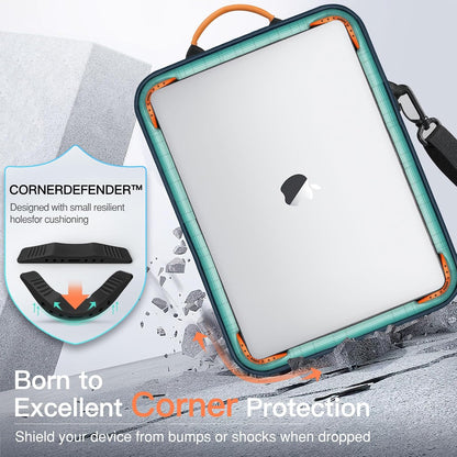 MoKo 13 Inch Tablet Sleeve Bag, Fits with 13 Inch New iPad Pro M5 & Air M4/M3, iPad Pro 12.9 M2&M1,Surface Laptop Go 12.4,Galaxy Tab S8+/S9+ 12.4,Handle Carrying Case with Shoulder Strap,Black &Gray