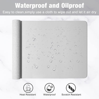 Hsurbtra Desk Pad, 23.6" x 13.8" PU Leather Desk Mat, M Extended Mouse Pad, Waterproof Desktop Blotter Protector, Non-Slip Ultra Thin Small Laptop Keyboard Writing Mat for Office Home, Pink