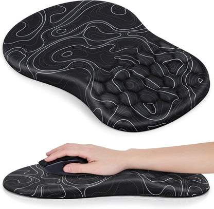 Mouse Wrist Rest, Canjoy 2 Pack Memory Foam Soft Fabric Mouse Wrist Rest Pad Support Cushion with Anti-Skid Rubber Base,Ergonomic Pain Relief Mouse Hand Rest (Black)