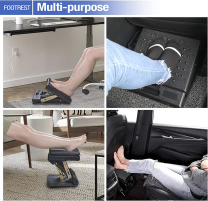 Foot Rest for Under Desk at Work 4-Level Height Adjustable, Ergonomic Foldable Footrest for Office, Gaming,Computer, Soft & Removable Pad Desk Foot Stool Suitable for All Seasons