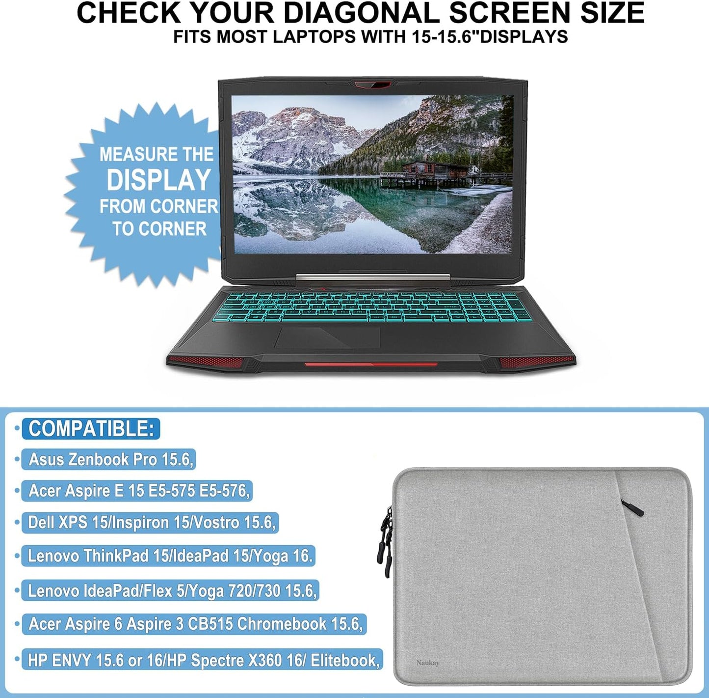 Laptop Sleeve Case 13.3 inch, Shockproof Protective Computer Cover with Accessories Pocket, Portable Laptop Bag Compatible with MacBook Air/Pro 13-13.3 inch, Compatible for MacBook Pro 14 inch, Black | Shockproof