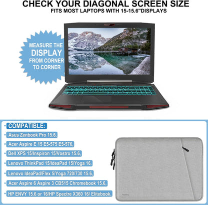 Laptop Sleeve Case 13.3 inch, Shockproof Protective Computer Cover with Accessories Pocket, Portable Laptop Bag Compatible with MacBook Air/Pro 13-13.3 inch, Compatible for MacBook Pro 14 inch, Black | Shockproof