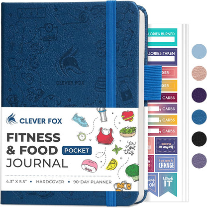 Clever Fox Fitness & Food Journal – Nutrition & Workout Planner for Women & Men – Diet & Gym Exercise Log Book with Calendars, Diet & Training Trackers - Undated, A5 Size, Hardcover (Forest Green)