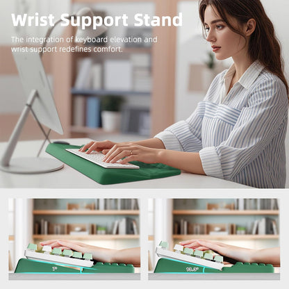 Ospelelf Tilt Keyboard Stand with Wrist Rest, Comfy Ergonomic Keyboard Riser Holder for Office Home