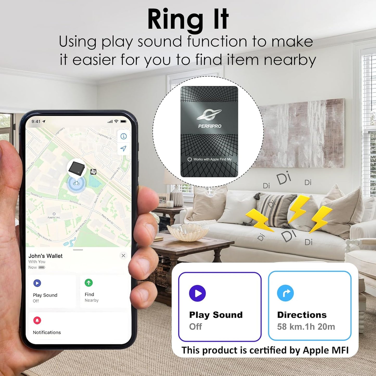 Wallet Tracker Card (Both iOS and Android) | No Monthly Fee | Waterproof | Wireless Charging | Anti-Lost, Thin Bluetooth Smart Card Finder for Wallet, Luggage, Backpack