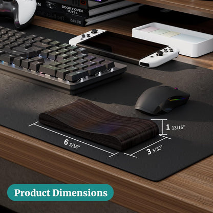 Wooden Wrist Rest, 11.8-inch Length and 22mm Thickness for Small Keyboard, Bamboo Wood Palm Rest, Ergonomic Design for Mechanical Gaming Keyboard