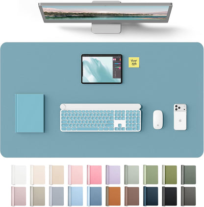 YSAGi Leather Desk Pad Protector, Large Mouse Pad, Non-Slip PU Leather Desk Blotter, Waterproof Writing Pad for Office and Home (31.5" x 15.8", Eggshell) - Colors A