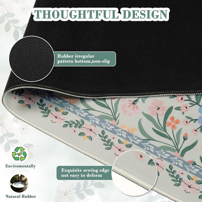 iCasso Desk Mat for Keyboard and Mouse, Large Mouse Pad, Desk Pad Mat, Anti-Slip Big Mousepad with Stitched Edges for Computer Desktop(Deep Green)