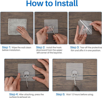 Antimbee 10-Pack All-Purpose Large Adhesive Hooks for Hanging, Banana Hook, Heavy Duty Adhesive Hooks 37 lb(Max), Sticky Wall Hook fit Home, Bathroom, Kitchen, Office and Outdoor