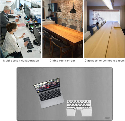 Cacoy 36" x 20" Leather Desk Mat for Home Office, Extra Large PU Leather Desk Pad Blotters, Waterproof Computer Keyboard Mat, Extended Gaming Mouse Pad, Desk Protector for Desktop and PC Laptop, Black
