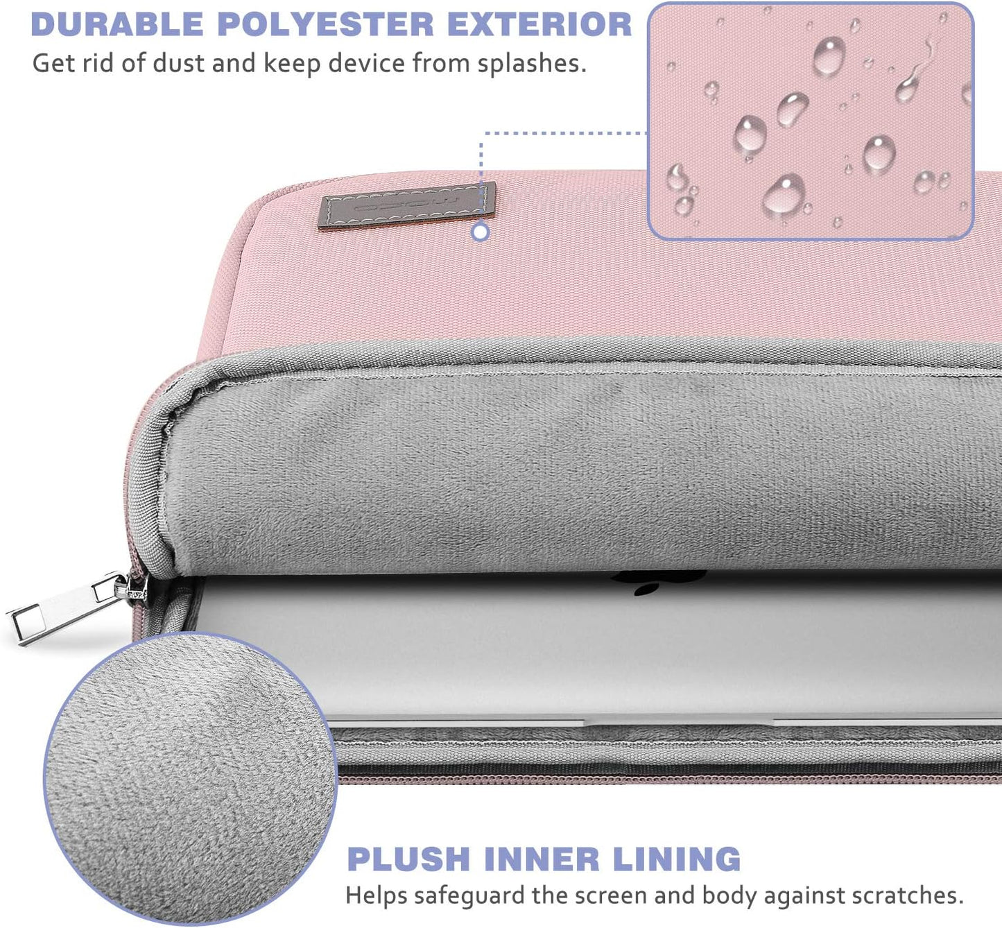 MoKo 9-11 Inch Tablet Sleeve Bag Carrying Case Fits iPad Pro 11 M5/Air M3, iPad A16 2025, i-Pad 10th 10.9, i-Pad 9/8/7th Gen 10.2, iPadAir 5/4th 10.9, Tab S8 11"/Tab A 10.1,Cloudy Pink