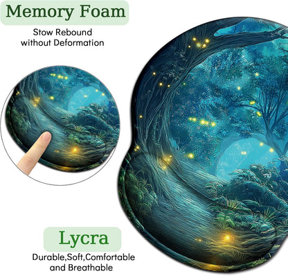 LIMKRIAN Cat Ergonomic Mouse Pad with Wrist Rest, Gaming Mouse Pad with Wrist Support, Funny Mouse Pads for Desk, Computer Mousepad with Non-Slip Pain Relief PU Base, Cute Office Desk Accessories