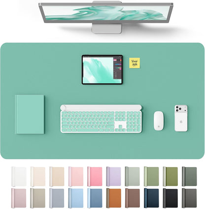 YSAGi Leather Desk Pad Protector, Large Mouse Pad, Non-Slip PU Leather Desk Blotter, Waterproof Writing Pad for Office and Home (31.5" x 15.8", Eggshell) - Colors A