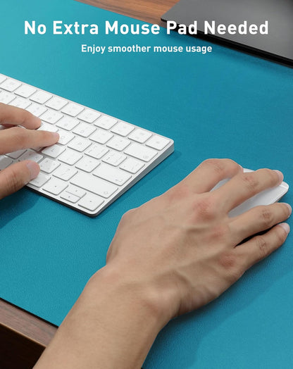 Aothia Non-Slip PU Leather Waterproof Laptop Desk Pad Protector, Blotter Mat, Writing and Mouse Pad for Office & Home, Beige, 23.6" x 13.7" - Colors B