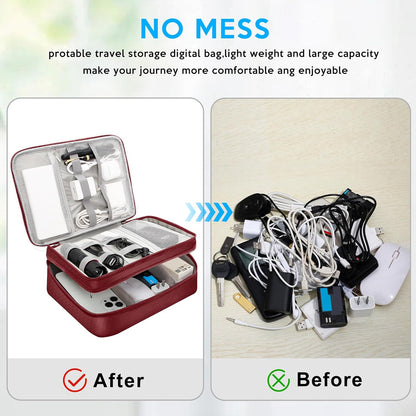 CILLA Electronics Organizer Travel, Travel Cord Organizer Case, Compact Electronics Accessories Bag for Cable, Cord, Charger, Phone