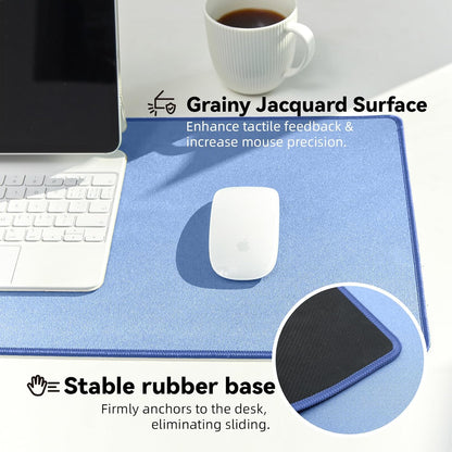Reniteco Waterproof Large Gaming Mouse Pad with Durable Stitched Edges, Non-Slip Rubber Base, Grainy Jacquard Mouse Mat Desk Pad for Home Office Gaming, 31.5''x11.8''x0.12'', Matte Beige