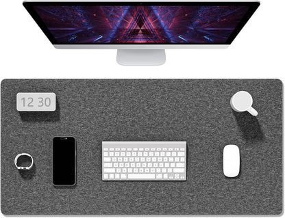 Auhoahsil Felt Desk Mat, Minimalist Large Mouse Pad XXL 35.5 x 15.7 in, Desk Matt for Desktop, Keyboard, Laptop, Computer, Office, Work from Home, Gaming, White