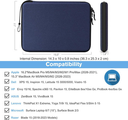 FINPAC Hard Laptop Sleeve Case for MacBook Neo A18 Pro,13 inch MacBook Air 2026 M5/M4/M3/M2/M1,14 inch MacBook Pro 2026 M5/M4/M3/M2 Pro/Max,Waterproof Case for Dell,Surface Laptop,HP,Acer,Black | Hard