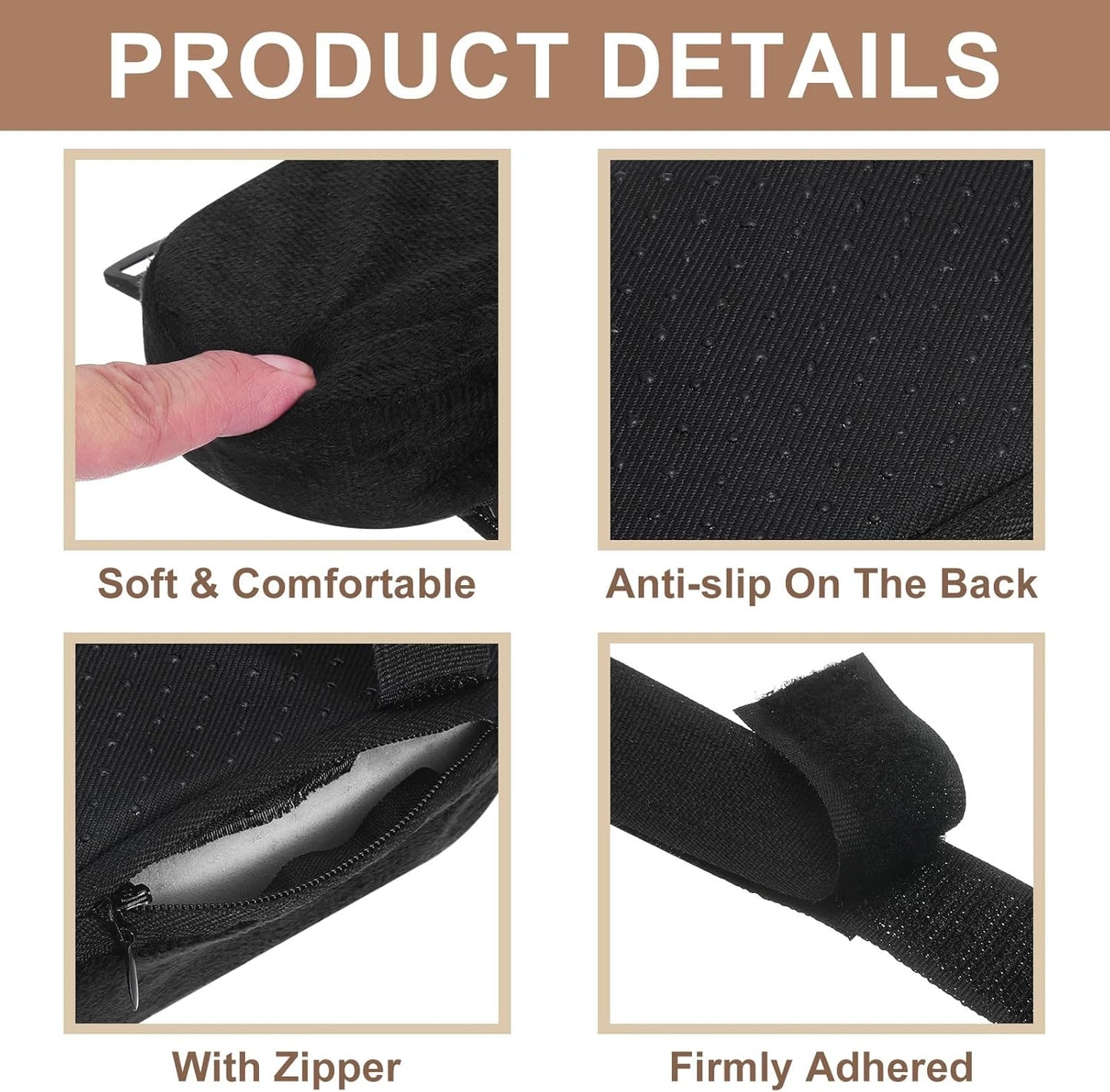uxcell Memory Foam Chair Armrest Pads, 2 Pair Office Chair Arm Covers, Elbow Pillow for Offices Study Rooms Game Rooms (Black)
