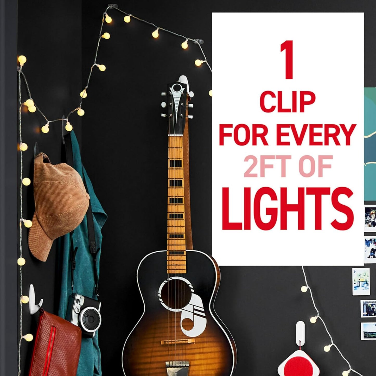 Command Clear Indoor Mini Light Clips Value Pack, 45 Clips, 54 Strips, Damage-Free String Light Hangers for Home, Room, Wall, Office, and Dorm Decor, Great for Cable Management, Holds up to 0.3 lb