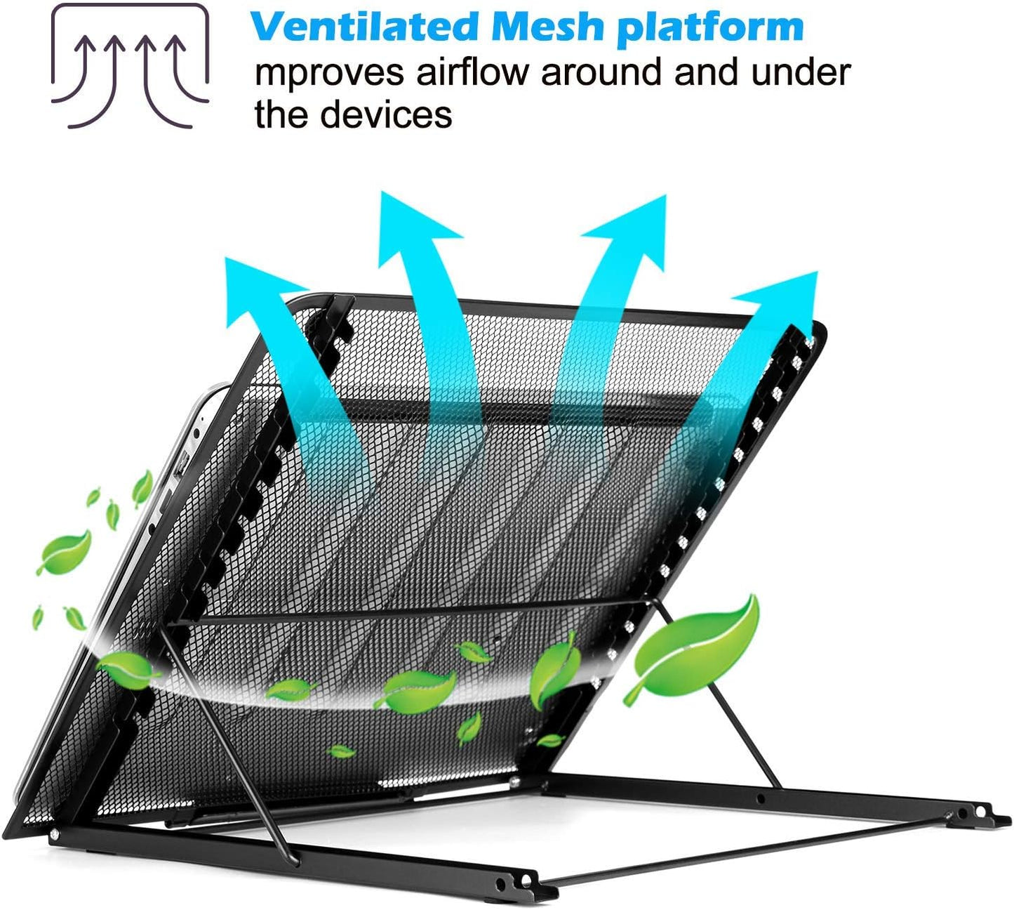 IMAGE Laptop Stand, A3 Large Version Foldable Portable Ventilated Desktop Laptop Stand Holder, Adjustable 12 Angle Points Stand, Compatible with 10" ~ 17" Notebooks, LED Light Box Pad