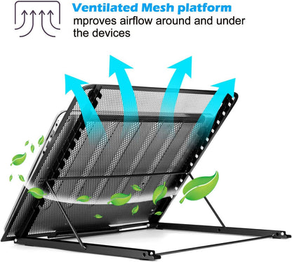 IMAGE Laptop Stand, A3 Large Version Foldable Portable Ventilated Desktop Laptop Stand Holder, Adjustable 12 Angle Points Stand, Compatible with 10" ~ 17" Notebooks, LED Light Box Pad