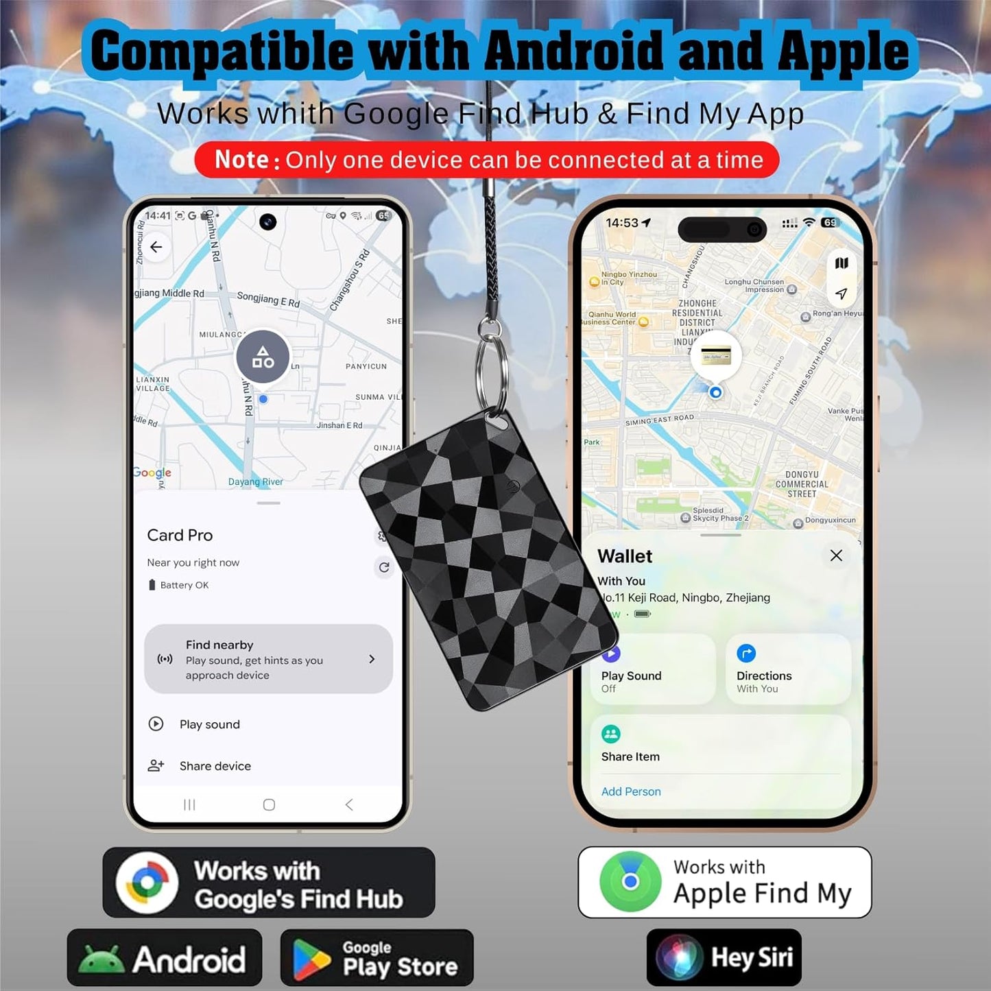 2026 New Wallet Tracker for Both iOS & Android Phones, Dual System Rechargeable Tracking Card Compatible with Apple Find My & Google Find Hub Device for Luggage, Passport, Purse Gift