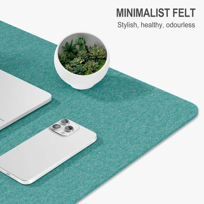 Auhoahsil Felt Desk Mat, Minimalist Large Mouse Pad XXL 35.5 x 15.7 in, Desk Matt for Desktop, Keyboard, Laptop, Computer, Office, Work from Home, Gaming, White
