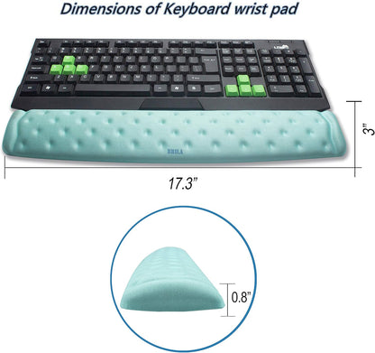 BRILA Memory Foam Mouse & Keyboard Wrist Rest Support Pad Cushion Set for Computer, Laptop, Office Work, PC Gaming - Massage Holes Design - Easy Typing Wrist Pain Relief (Nebula)